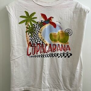FARM Rio White Copacabana Graphic Muscle Tee